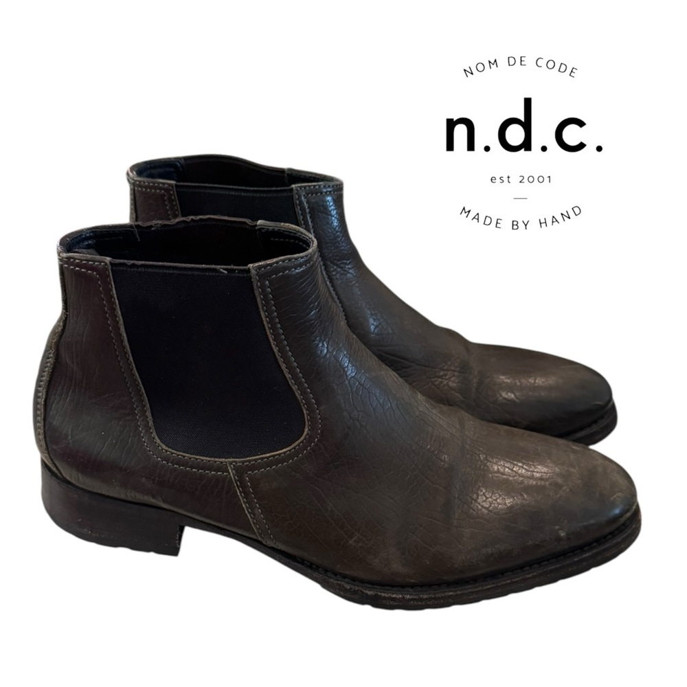 N.D.C. Made By Hand Hera Brown Leather Chelsea Ankle Boots Booties 37.5